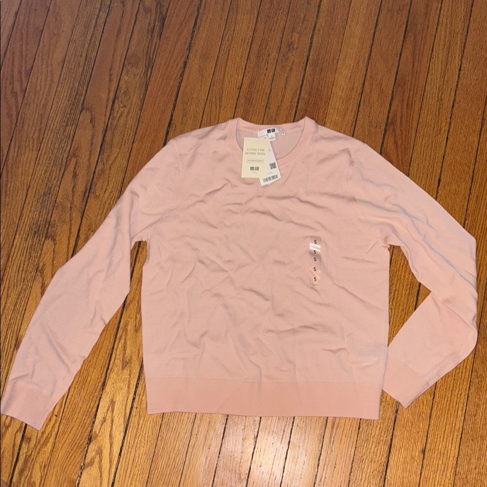 Uniqlo Pale Pink Merino Wool Crewneck Sweater